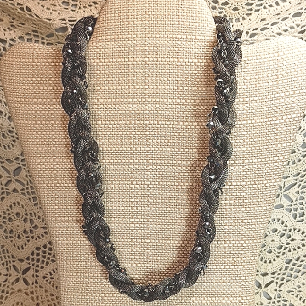 Elegant Black Braided Necklace